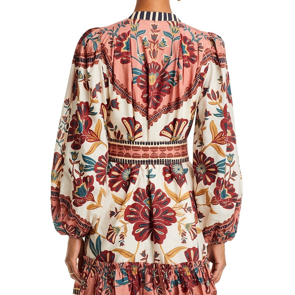 FARM Rio Riad Mini Dress in Brown Motif, size XS NWT - Picture 2 of 9